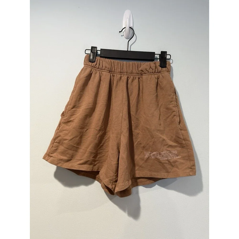 Parker Moss Sweat Shorts Women Small Tan 
